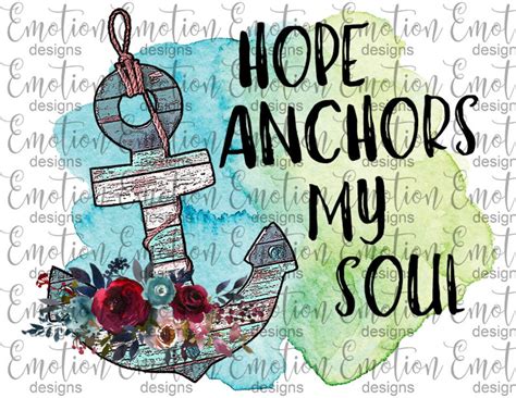Hope Anchors My Soul Clipart Instant Download Flower Wreath
