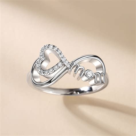 Jeulia Infinity Love Mom Heart Sterling Silver Ring Jeulia Jewelry