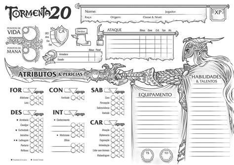 Confira A Primeira Ficha Estilizada De Tormenta 20 RPG Planet