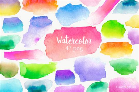 Watercolor Paint Splotches Clipart By FOXYdigitalart | TheHungryJPEG