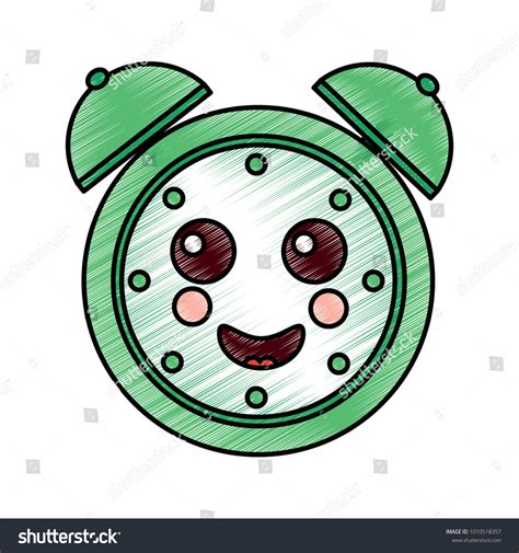 Kawaii Cartoon Clock Alarm Character Stock Vector Royalty Free