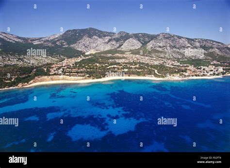 Aerial View Of The Gulf Of Orosei Province Of Nuoro Sardinia Region