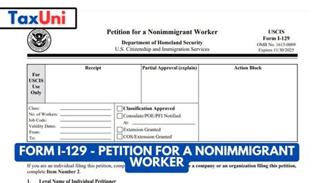 Form I Petition For A Nonimmigrant Worker