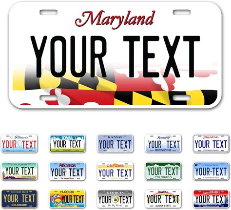 Amazon Inkmyplate Personalized Maryland Car License Plate X