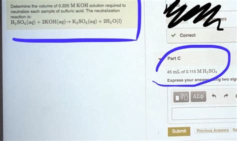 Solved Determine The Volume Of M Koh Solution Required To