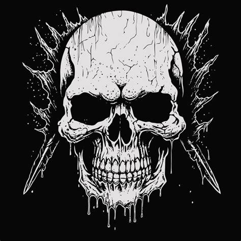 Premium Vector Dark Skull Illustration