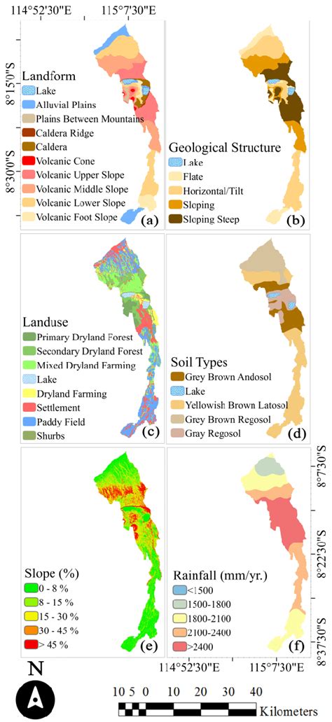 Spatial Distribution Map Landform A Geological Structure B