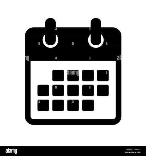 Icono De Calendario Simple Pictograma Negro Sobre Fondo Blanco