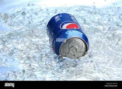 Kuala Lumpur Malaysia Th April Can Of Pepsi Cola On A Bed Of Ice