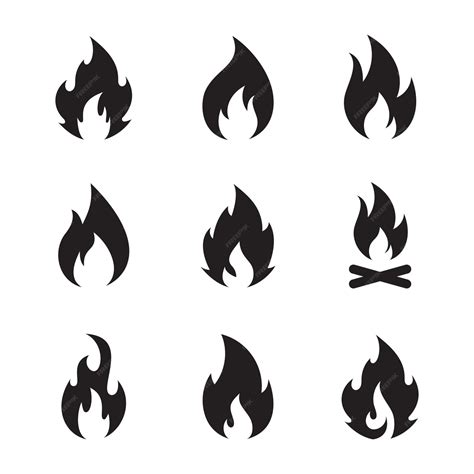 Premium Vector Set Of Fire Icon Vector Illustration Flame On Isolated