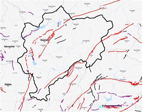 KAYSERİ DEPREM FAY HATTI RİSK HARİTASI 2023 Kayseri deprem bölgesi mi