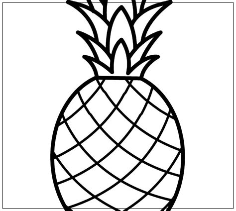 A Black And White Drawing Of A Pineapple