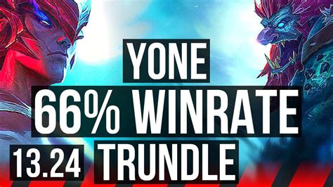 YONE Vs TRUNDLE TOP 6 0 1 66 Winrate Dominating KR Grandmaster