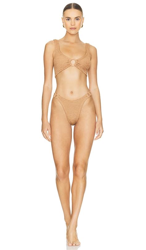 Hunza G Hallie Bikini Set In Metallic Cocoa REVOLVE