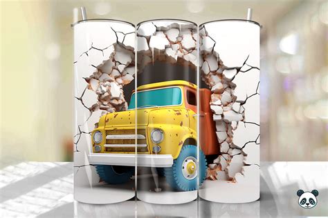 Truck Cracked Hole Tumbler Wrap 4 Graphic By Pandastic Creative Fabrica