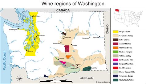 United States Map of Vineyards Wine Regions