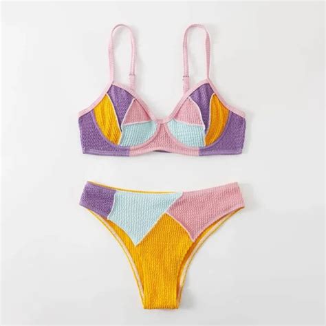 Color Block Bikini Set