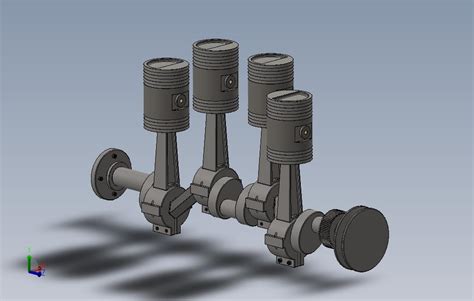 带活塞的曲轴solidworks 2017模型图纸免费下载 懒石网