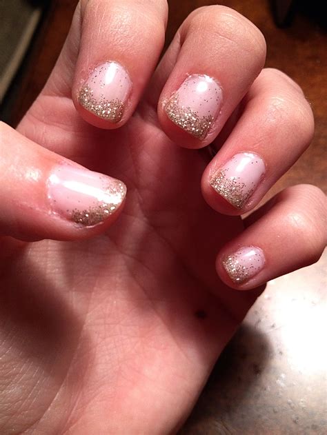 Pink And Gold Glitter Ombré Nails Ombre Nails Glitter Ombre Nails