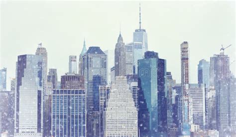 New York City Winter Skyline Wallpaper