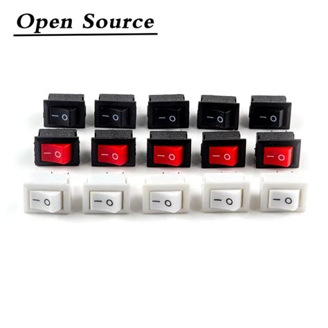 Push Button Switch 10x15mm SPST 2Pin 3A 250V KCD11 Snap In On Off