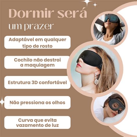 Máscara De Sono 3d Sleepdream Para Viagens - Máscara de Sono 3D SleepDream para Viagens + Brinde Antirruído de ...