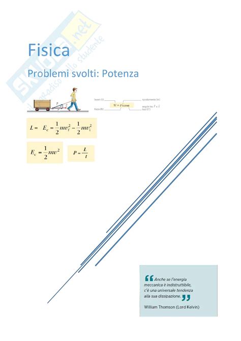 Esercizi Svolti Di Fisica Sul Lavoro E La Potenza