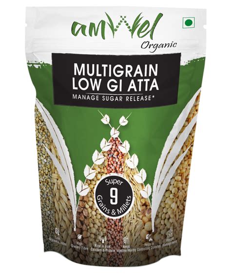 Amwel Organic Multigrain Low Gi Atta 5kg Manage Sugar Release 9 Amwel Your Health Food