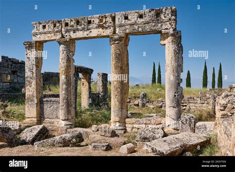 Columns On The Main Road Through The Greek Hierapolis Pamukkale