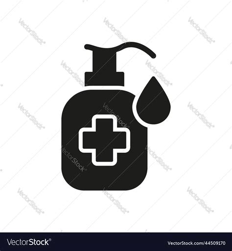 Hand Sanitizer Bottle Silhouette Icon Hygiene Vector Image