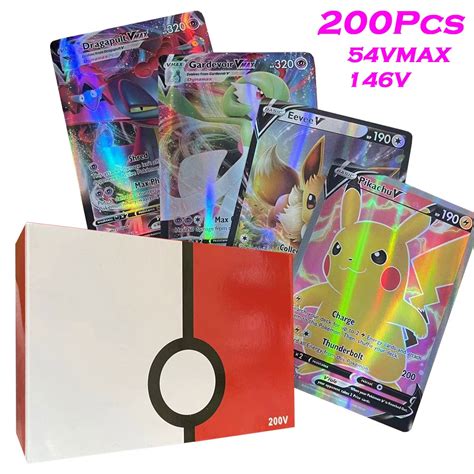 Pokemon Vstar Vmax Gx Holographic Cards In English Letter With Rainbow