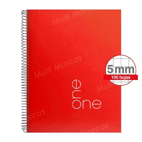 Cuaderno Espiral One Colores Fuertes Anillo Met Lico Hojas Tama O