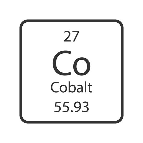 Cobalt Symbol Chemical Element Of The Periodic Table Vector