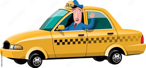 Cartoon taxi driver illustration Stock Illustration | Adobe Stock