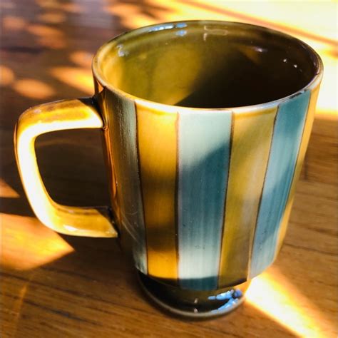 Kitchen Awesome Vintage Retro Striped Coffee Mug Cup Poshmark