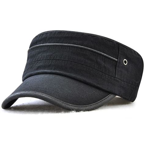 JAMONT Adjustable Flat Caps Military Cap For Men Solid Color Simple ...