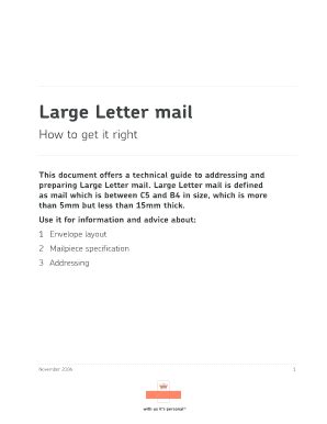 Fillable Online Large Letter Mail How To Get It Right Royal Mail