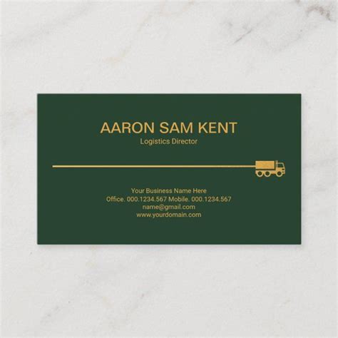 Minimalist Retro Gold Truck Route Logistics Business Card Zazzle