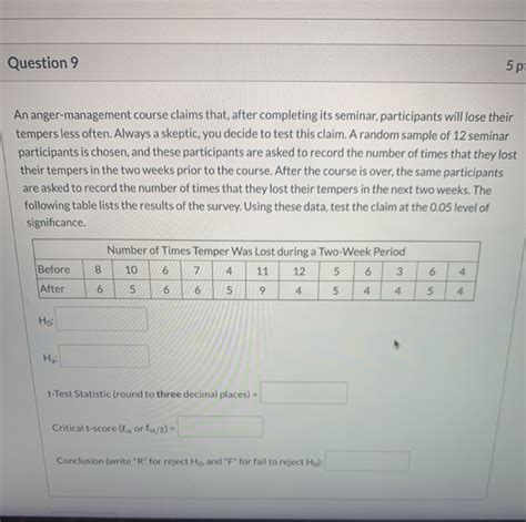 Solved Question P An Anger Management Course Claims Chegg