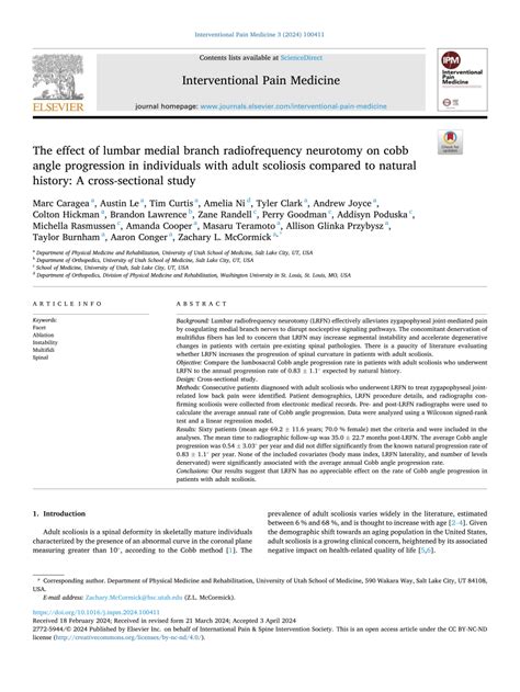 Pdf The Effect Of Lumbar Medial Branch Radiofrequency Neurotomy On