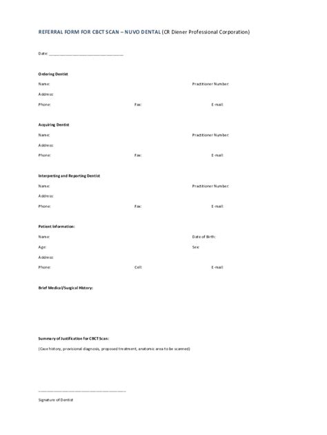 Fillable Online Referral Form For Cbct Scan Docx Fax Email Print