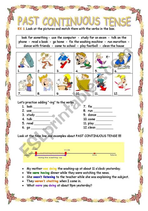 Past Continuous Tense Worksheet For Class 4