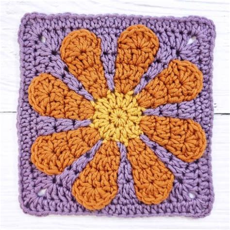 How To Crochet A Popcorn Flower Granny Square Adorecrea