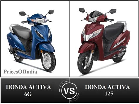 Honda Activa 6g Vs Activa 125 Specification And Features