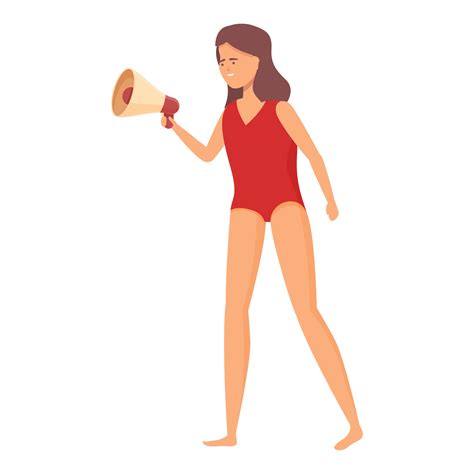 Woman Lifeguard Speech Icon Cartoon Vector Guard Life 14366858 Vector