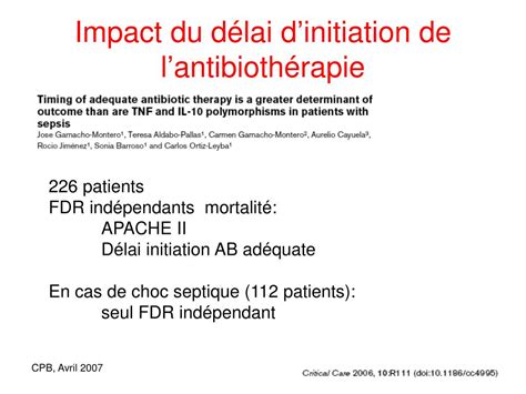 PPT ANTIBIOTHERAPIE PROBABILISTE ET DURGENCE PowerPoint Presentation