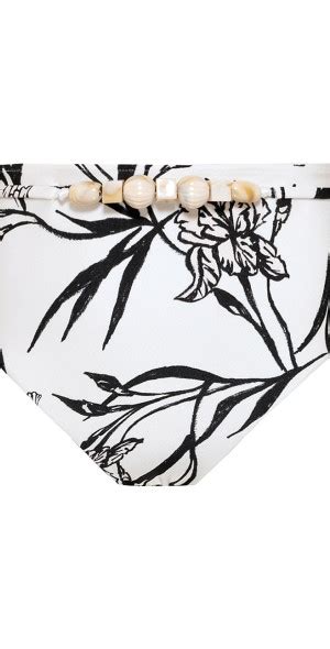 PatBO Women S Iris Beaded High Waisted Bikini Bottom