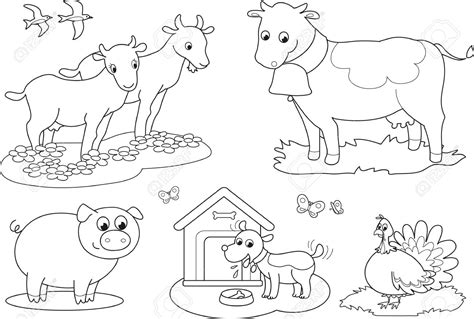 Farm Animals Clip Art Black And White