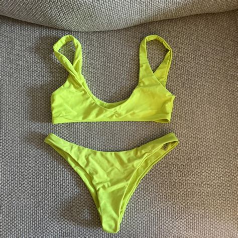 Neon Yellow Bikini Set Depop