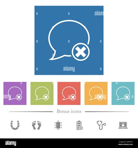 Cancel Message Outline Flat White Icons In Square Backgrounds 6 Bonus